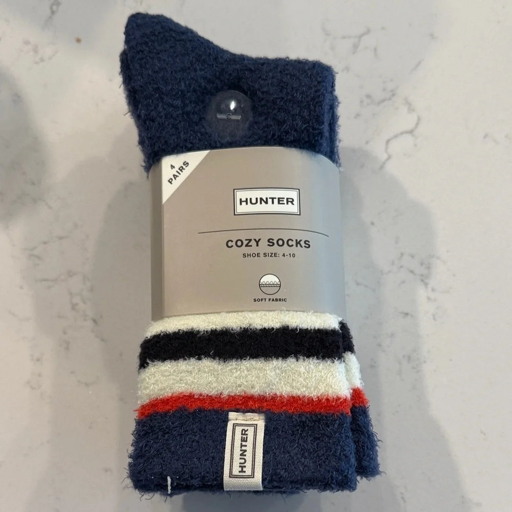 Hunter Navy and Red Striped Socks shoe sz 4-10